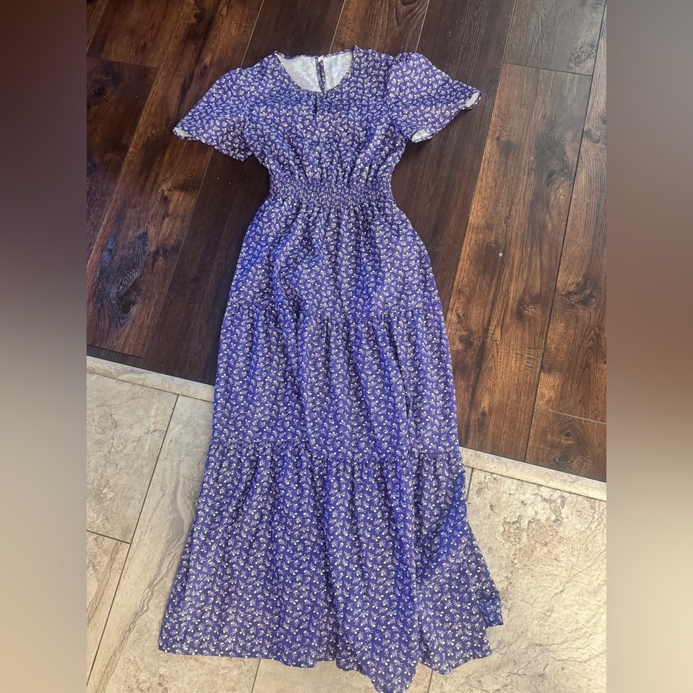 Floral Purple Maxi Dress Size Small